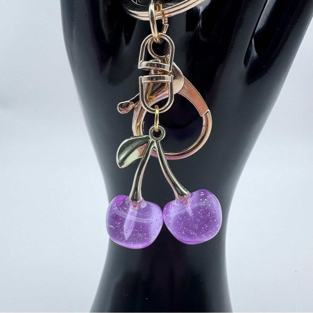 Handmade Cherry Keychains Choose Color - Picture 4 of 4